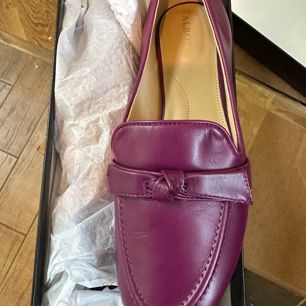 Talbots Purple Flats Classic Slip-On Loafers